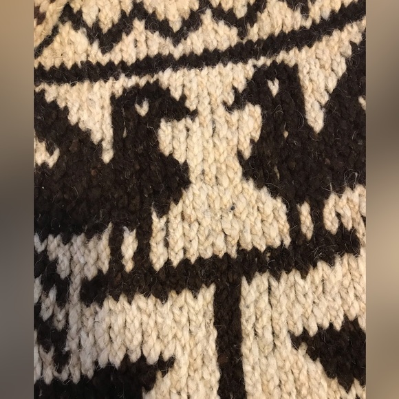 Hand knitted, vintage wool bag with adjustable tie strap G - Picture 4 of 4